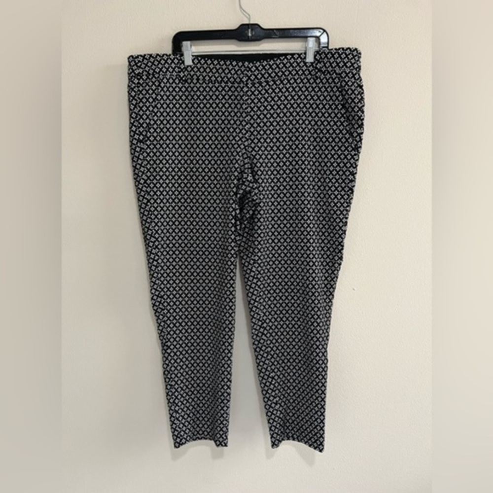 Pants Lane Bryant Plus Size Sophie Pant Black White Geo Cropped Crop Ankle